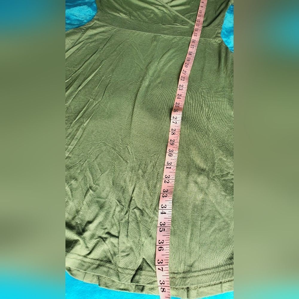 NWT DB MOON Women's Deep V Neck Short Sleeve Casual Wrap Dress W/ Pocket - Picture 5 of 7
